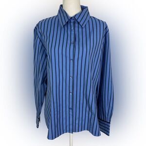 Pendleton Shirt Women’s 18W Blue Stripe Button Up Long Sleeve Casual Vintage